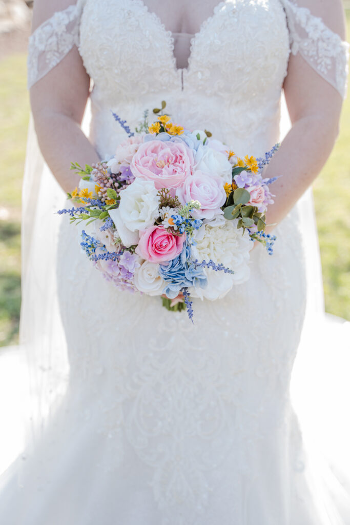 Colorful wildflower bridal bouquet